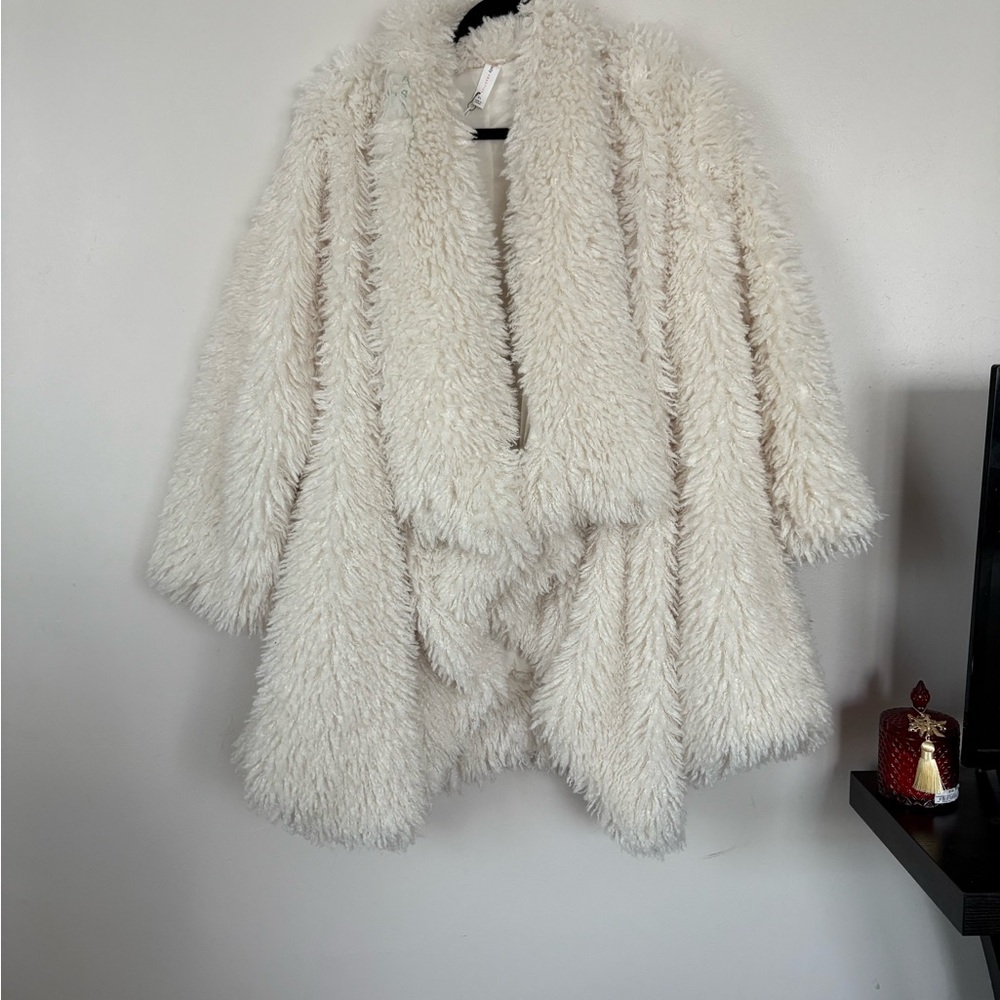 Cozy White Faux Fur Cardigan